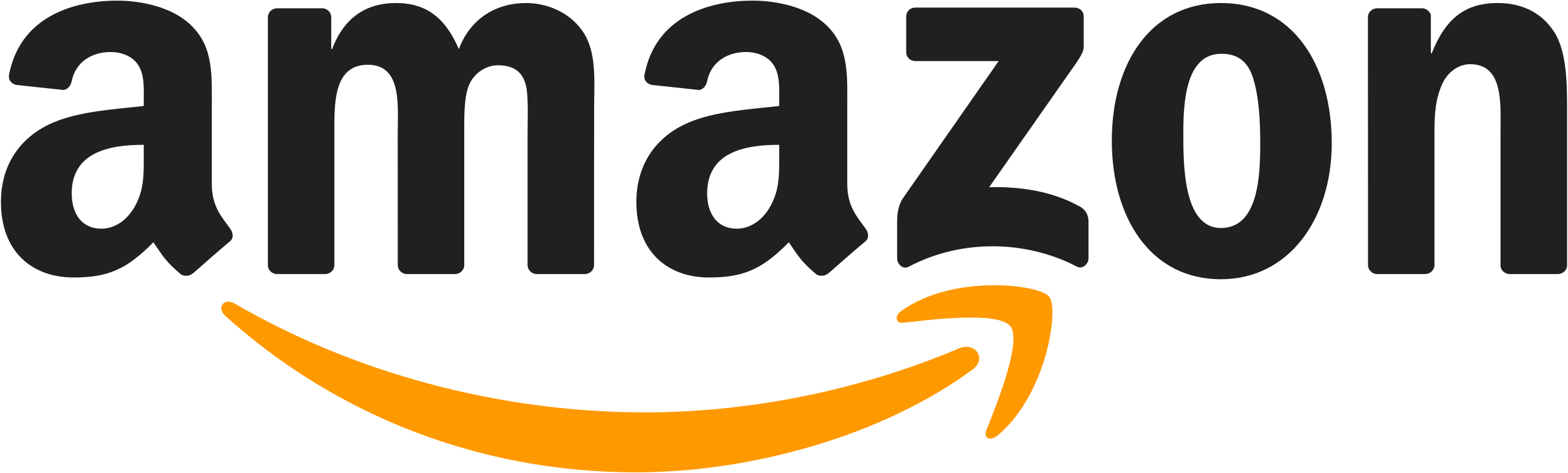 Amazon logo with a smile under the word.