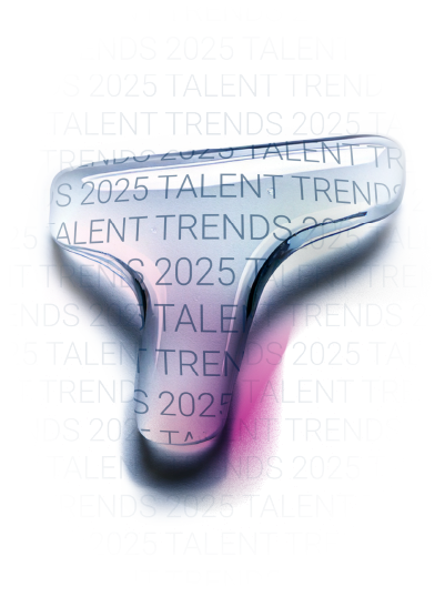 A drop highlighting the title of Talent Trends 2025