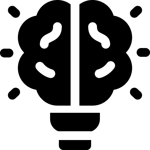the silhouette of a light bulb where the bulb is a brain