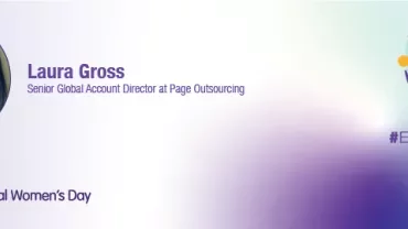 Profile image and name with a role description celebrating International Women's Day.