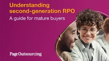 a woman smiling next to the title "Understanding second-gen RPO, a guide for mature buyers"