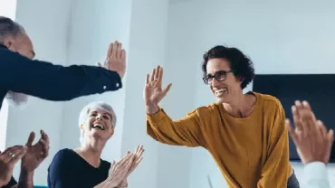 a group high five