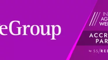 PageGroup logo with Accredited Partner badge for International Age Pioneers Week 2025.