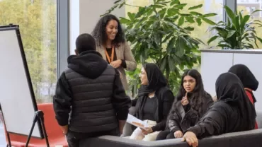 a group having a introduction meeting 