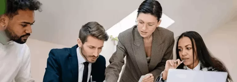A group of people working together