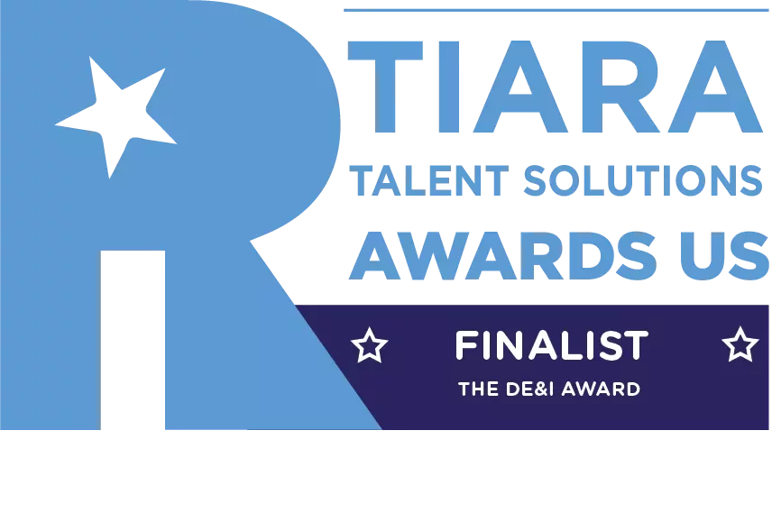 TIARA Talent Solutions Awards US logo with Finalist DE&I Award.