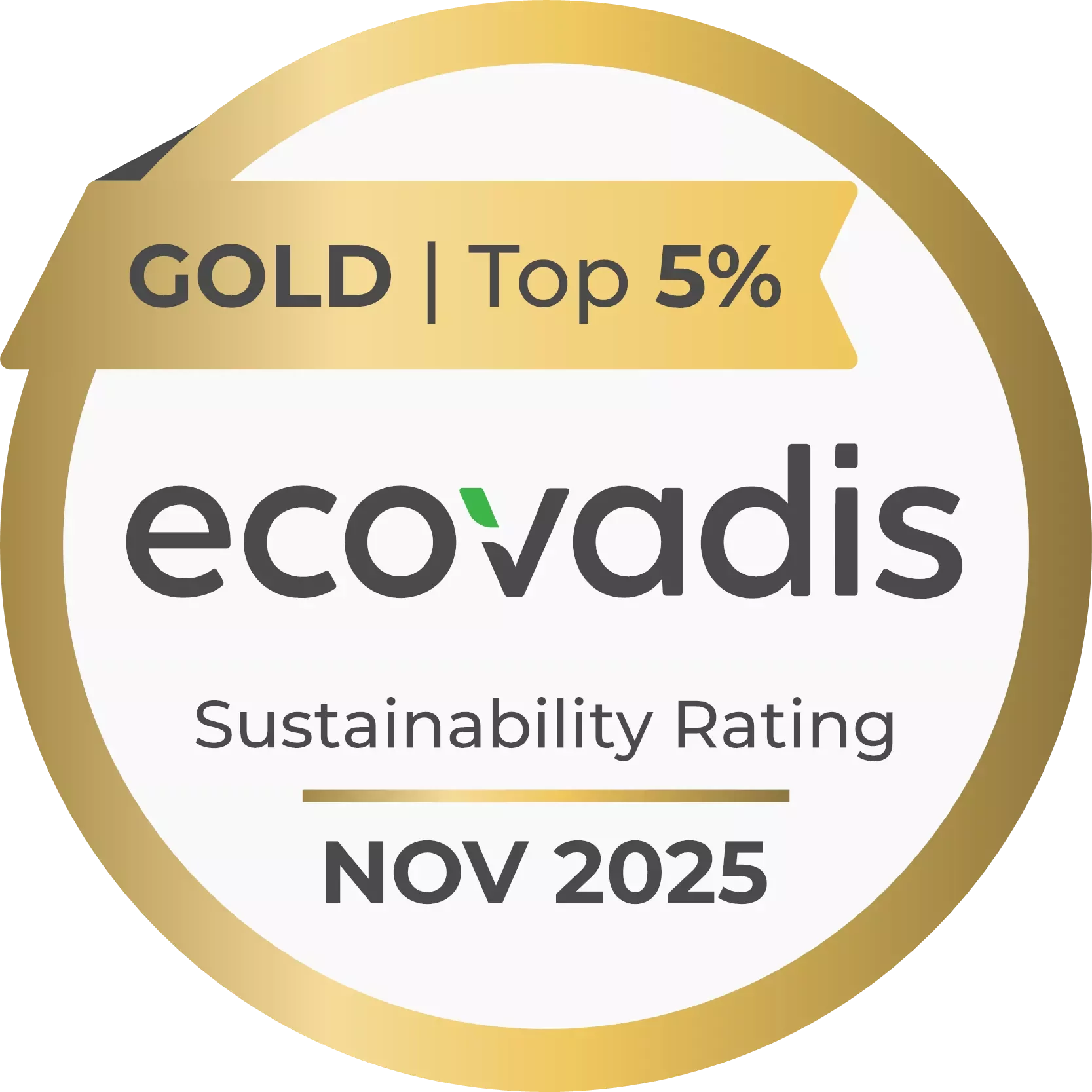 EcoVadis Gold Sustainability Rating 2025/26